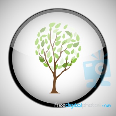 Tree In Circle Frame. Icon Concept Stock Image