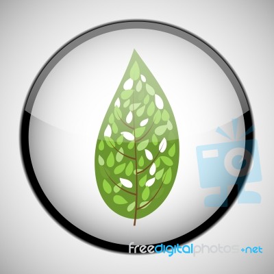 Tree In Circle Frame. Icon Concept Stock Image