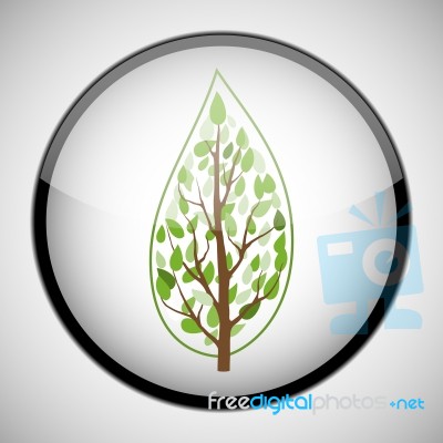 Tree In Circle Frame. Icon Concept Stock Image