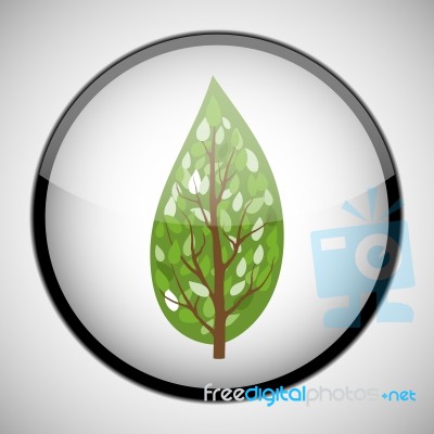 Tree In Circle Frame. Icon Concept Stock Image