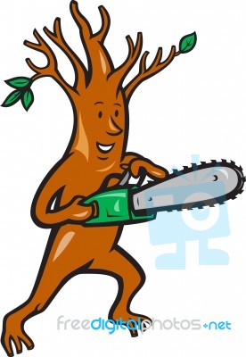 Tree Man Arborist With Chainsaw Stock Image