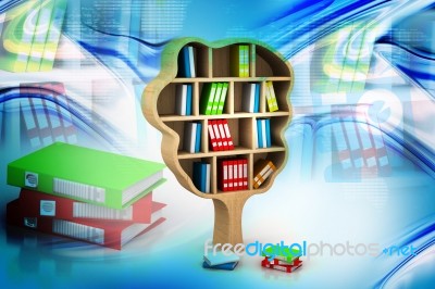 Tree Of Knowledge. Bookshelf Stock Image