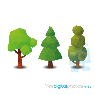 Tree Polygonal Style Stock Image