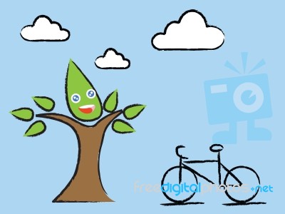 Tree With Bike Stock Image