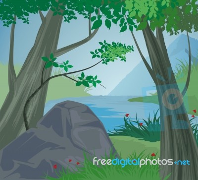 Trees Scene Stock Image