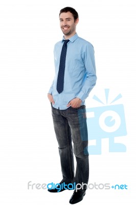 Trendy Corporate Guy Posing Casually Stock Photo