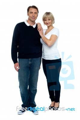 Trendy Middle Aged Love Couple Stock Photo