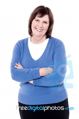 Trendy Woman Posing To Camera Stock Photo