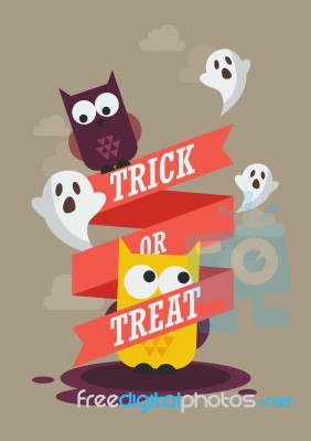 Trick Or Treat Halloween Poster Stock Image