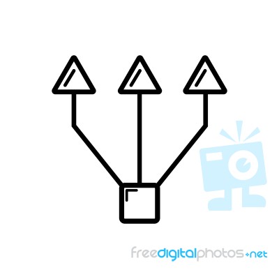 Trident Arrow From Square Symbol Icon  Illustration Stock Image