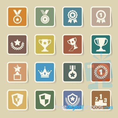 Trophy And Awards Icons Set Stock Image