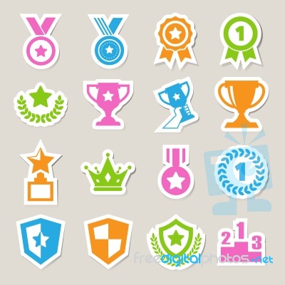 Trophy And Awards Icons Set Stock Image