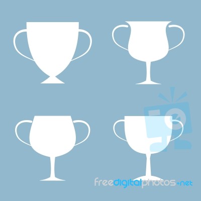 Trophy Cup Icon Set Stock Image