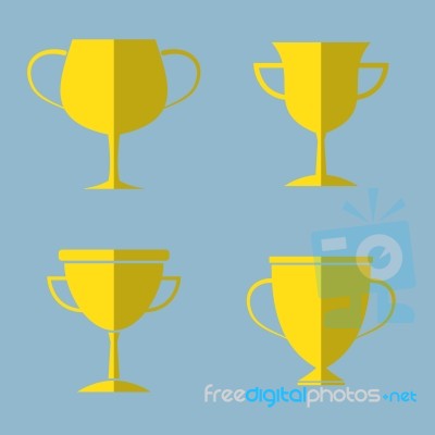 Trophy Cup Icon Set Stock Image