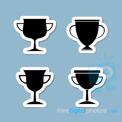 Trophy Cup Icon Set Stock Image