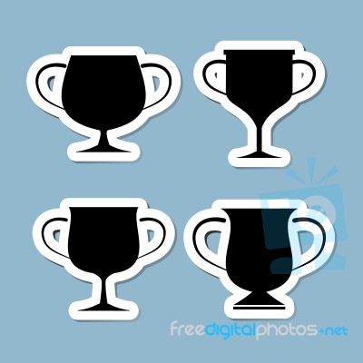 Trophy Cup Icon Set Stock Image