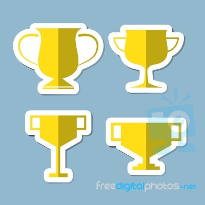 Trophy Cup Icon Set Stock Image