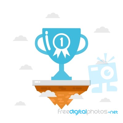 Trophy On Island Stock Image