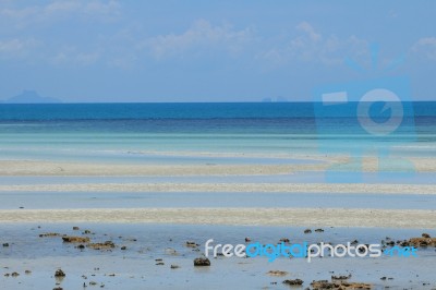 Tropical Beach Blue Layer Stock Photo