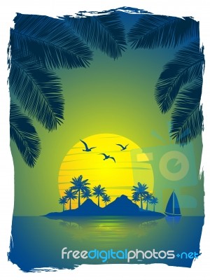 Tropical Island Background Stock Photo