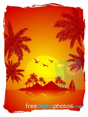 Tropical Island Background Stock Photo