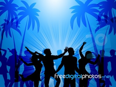 Tropical Island Represents Disco Dancing And Atoll Stock Image