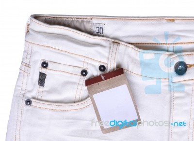 Trouser With Price Tag Stock Photo