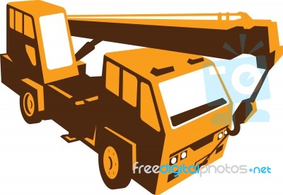 Truck Crane Cartage Hoist Retro Stock Image