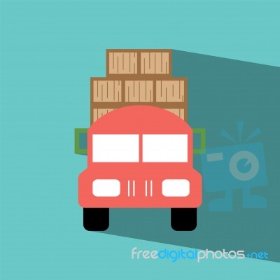 Truck Flat Icon   Illustration  Stock Image