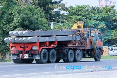 Truck With Crane Stock Photo