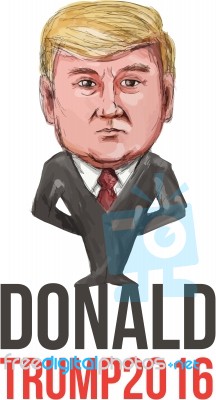 Trump 2016 President Republican Caricature Stock Image