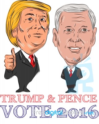 Trump And Pence Vote 2016 Stock Image