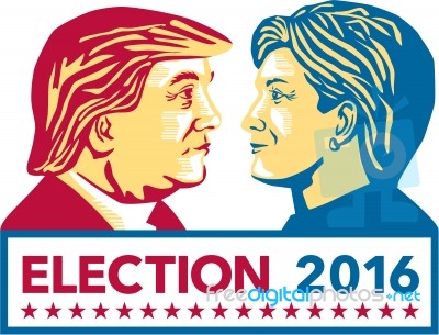 Trump Versus Clinton Election 2016 Stock Image