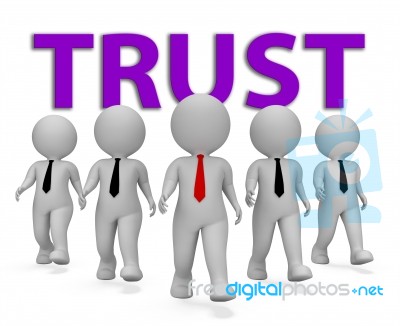 Trust Businessmen Indicates Trusted Trusts And Faith 3d Renderin… Stock Image