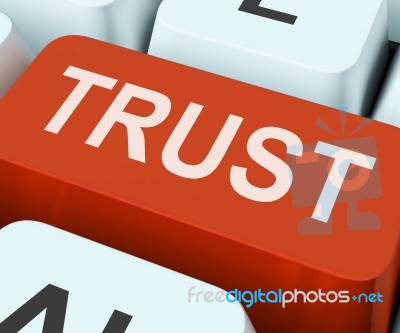 Trust Key Means Believe Or Faith
 Stock Image