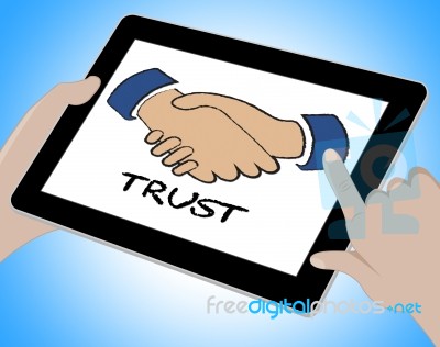 Trust Online Represents Www Faith And Trustful Stock Image