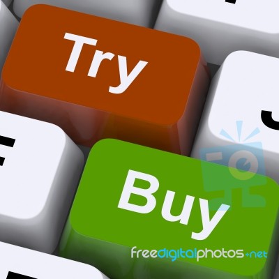 Try Buy Keys Stock Image