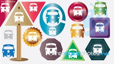 Tuktuk Taxi  Icon Stock Image