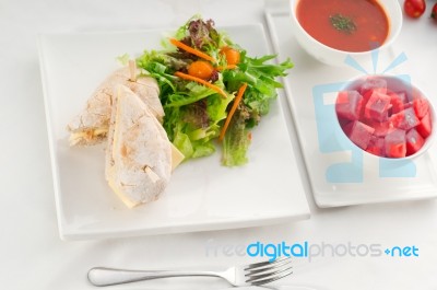 Tuna And Cheese Sandwich With Salad Stock Photo