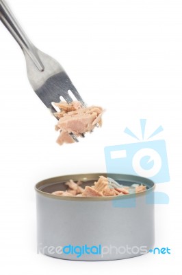 Tuna And Fork Stock Photo