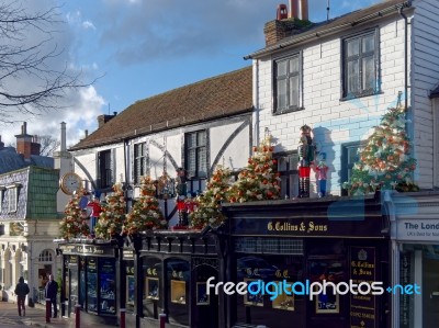 Tunbridge Wells, Kent/uk - January 5 : Christmas Display In Roya… Stock Photo