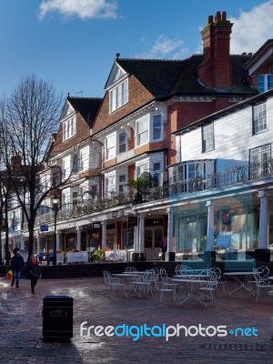 Tunbridge Wells, Kent/uk - January 5 : View Of The Pantiles In R… Stock Photo