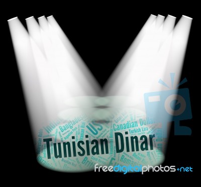 Tunisian Dinar Indicates Exchange Rate And Banknotes Stock Image