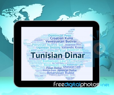 Tunisian Dinar Means Currency Exchange And Broker Stock Image