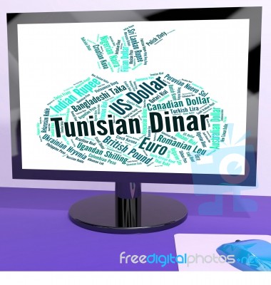 Tunisian Dinar Shows Worldwide Trading And Currencies Stock Image