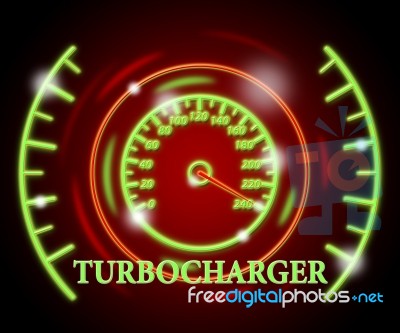 Turbocharger Gauge Means Accelerated Action And Indicator Stock Image