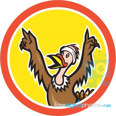 Turkey Runner Victory Circle Cartoon Stock Image