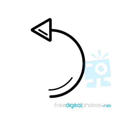 Turn Left Arrow  Symbol Icon  Illustration On White Stock Image