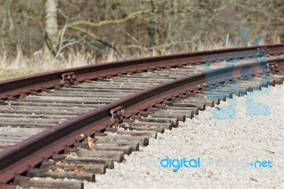 Turn Of Beautiful Old Rusty Railway Stock Photo