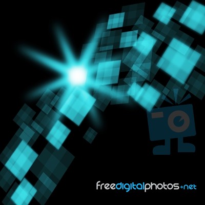 Turquoise Cubes Background Shows Bright Design Or Trendy Wallpap… Stock Image